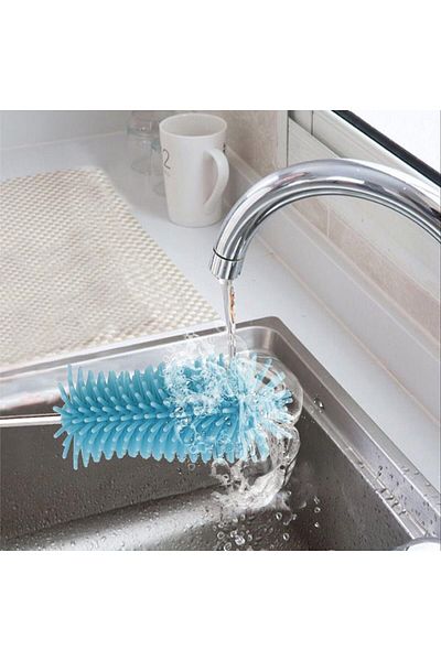 Generic Alsanidi, Water Bottle and Cup Cleaning Brush, Long Bottle Brush Cleaner, Blue, Size 37x4.5x1.8cm 6