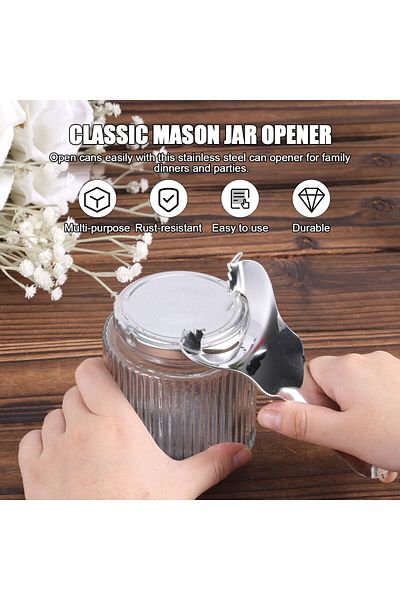Generic Jar Opener for Mason Jar, Stainless Steel Jar Opener Multifunctional Canning Jar Opener No Lid Dent