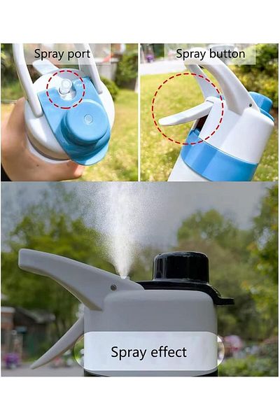 Generic Joyzzz Spray Water Bottle, 650ml Gym Bottle with Leak Proof, Sport Water Bottles, Mist Spray Water
