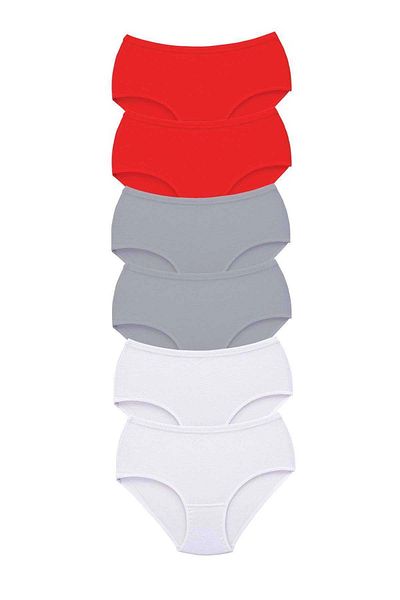 PRATİKOBA 6 Pieces Tutku Women's High Waist Bato Thick Rubber Panties S19
