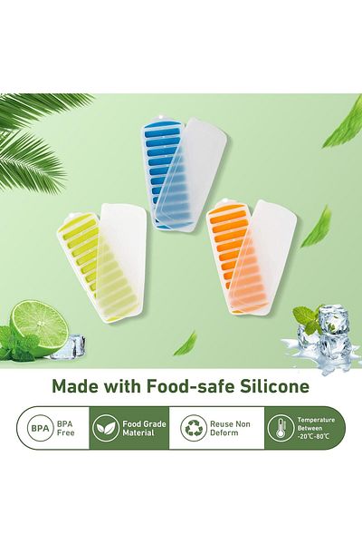 Generic Tazweeq Ice Cube Tray, 3pcs Quick-Freeze Ice Trays, Silicone Ice Cube Tray Set for Whiskey Cocktail