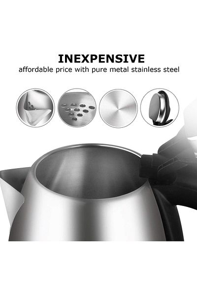 Generic Biki Electric Water Kettle Power 1500W, Made of Stainless Steel with On/Off Switch, Indicator, 2.0