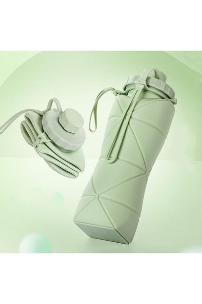 Generic Rhomba 1pcs 600ml Folding Silicone Water Bottle Sports Water Bottle Outdoor Travel Portable Water C