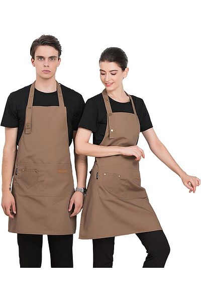 Generic Adando Kitchen Apron for Women and Men - Terylene, Adjustable, Oil and Stain Resistant With Pockets