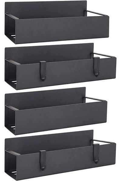 Generic U HOOME 4 Pack Magnetic Spice Rack For Refrigerator,Magnetic Fridge Organizer With 8 Hooks,，Fridge
