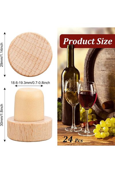 Generic Wine Bottle Corks T Shaped Cork Plugs for Wine Cork Wine Stopper Reusable Wine Corks Wooden and Rub