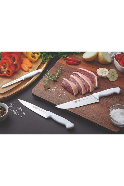 Generic Tramontina Premium 7 Inches Meat Knife with Stainless Steel Blade and White Polypropylene Handle