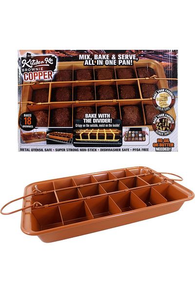 Generic Biki Non Stick 3 Set Brownie Pan Cake Mold Built-in Slice Removable Bottom Cake Pans | Bakes 18 Bro
