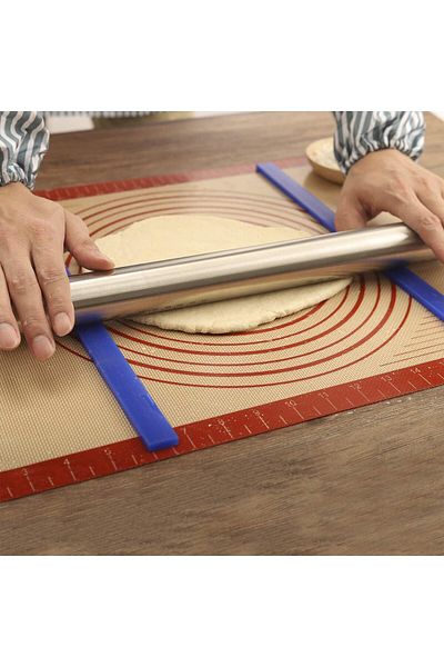 Generic Jzhen 6 Pcs Silicone Roller Rail, Silicone Measuring Strips, Kneading Roller Guide Set, Roller Guid