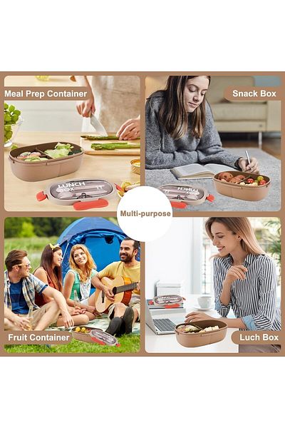 Generic Bento Box Lunch Boxes Stackable Bento Lunch Box for Adults Leak-Proof Lunch Container with Compartm