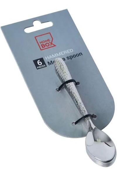 Generic AMGREEN 6-Piece Hammered Mocha Spoon Set Silver 11.25x1.5x2.75cm
