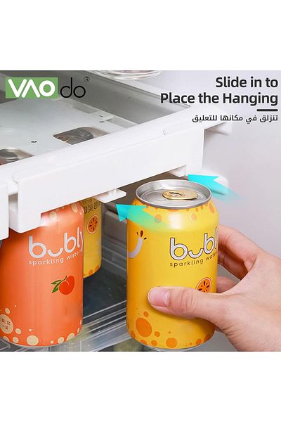 Generic VAODO 2 Pack Soda Can Organizer, Hanging Beverage Soda Can Dispenser for Refrigerator, Double-Row C