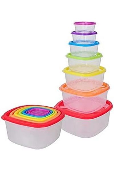 Generic 7PCS/set food Storage Containers with Lids Perfect for Cereal, Flour or Sugar Air-Tight, Freezer-Sa