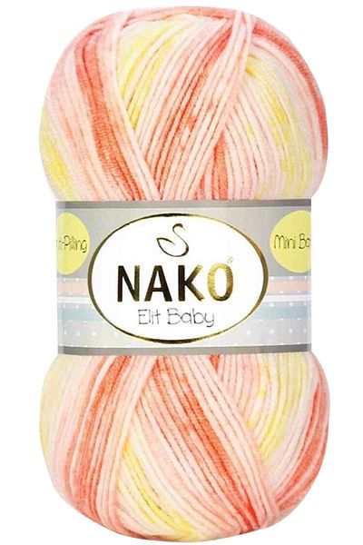 NAKO Elit Baby Mini Batik - Orange Yellow Knitting Thread 32430