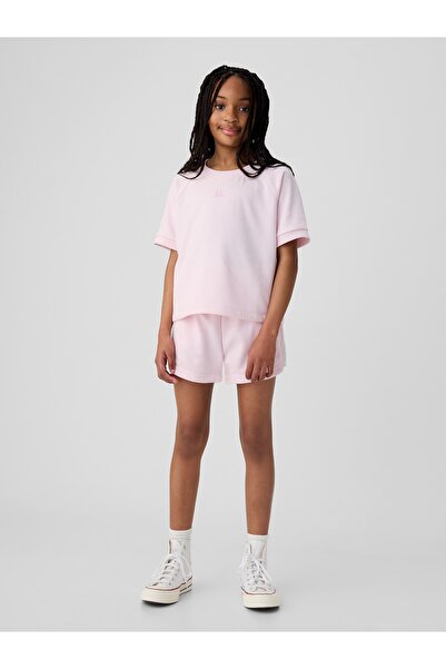 GAP Kız Çocuk Pembe Mini Gap Logo Raglan Sweatshirt