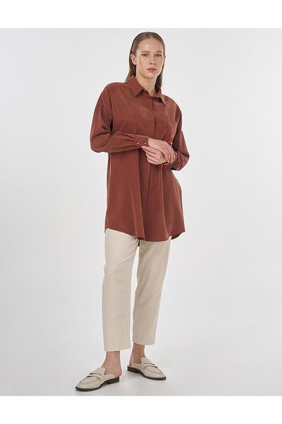Kayra Κεντημένο Modal Tunic Brown