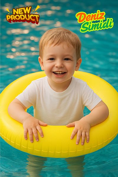 BibKing Children's Swim Ring,Colorful Pool Ring Suitable for Girls,Boys,Children's Products (Yellow 51-61 cm)