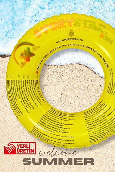 BibKing Children's Swim Ring,Colorful Pool Ring Suitable for Girls,Boys,Children's Products (Yellow 51-61 cm)