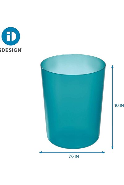 Interdesign Finn Wastebasket (Pack of 2) - Teal, 19.4 cm x 25.4 cm, Plastic