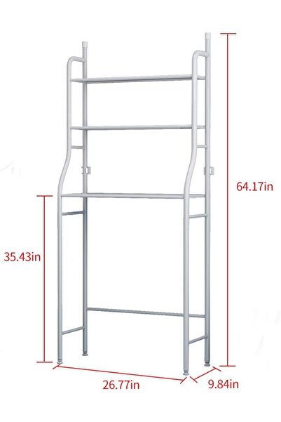 Generic UDEAR 3 Shelf Bathroom Space Saver,Over The Toilet Rack,Bathroom Corner Stand Storage Organizer Acc