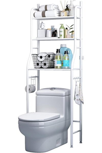 Generic أرابيست، منظم تخزين بثلاثة رفوف للحمام، فوق المرحاض، حامل زاوية للحمام