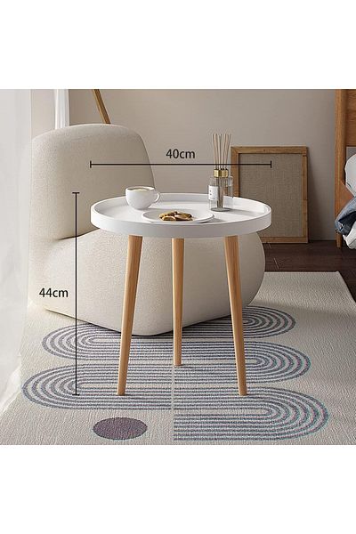 Generic pyebe Round Side Table, Tray Nightstand Sofa Coffee End Table for Living Room, Bedroom, Small Space
