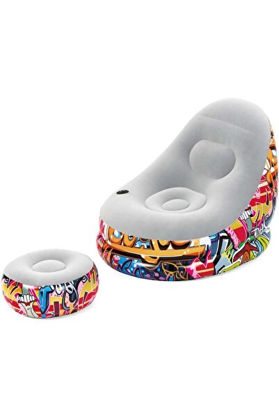 BESTWAY Graffiti Comfort Cruiser 1.21M X 1.00M X 86Cm, Multi-Colour