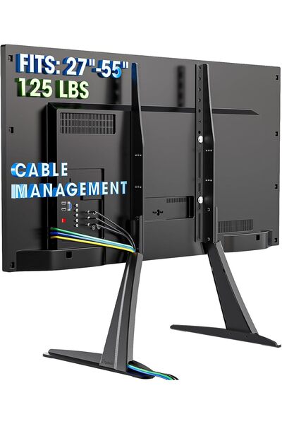 RADIOTRONICS Universal Table Top TV Stand Base VESA Pedestal Mount for 27"–55" TVs