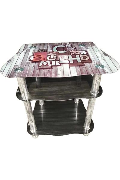 Generic ALCOACH 3-Tier No Tools Tube End Table,Sofa Side Cabinet Home Apartment Living Room Table Multi-lay