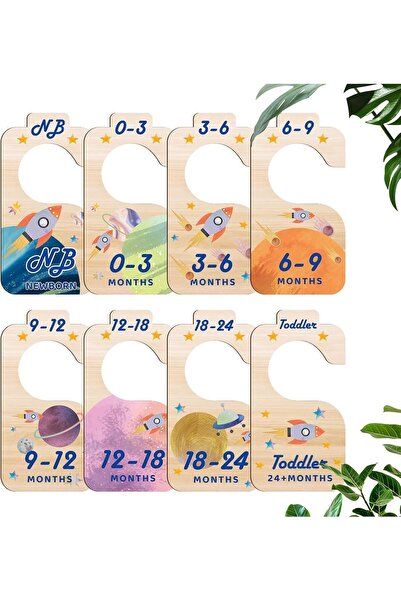 Generic Baby Closet Divider Clothes Organizer, 8-Piece Reversible Wooden Hang...