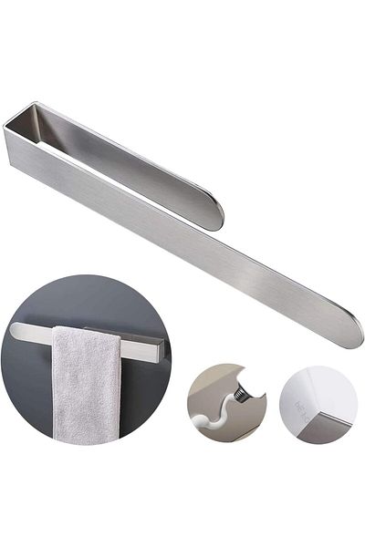 Generic 2PCS Hand Towel Holder, Stainless Steel Towel Racks for Bathroom Self Adhesive Towel Rod for Kitche