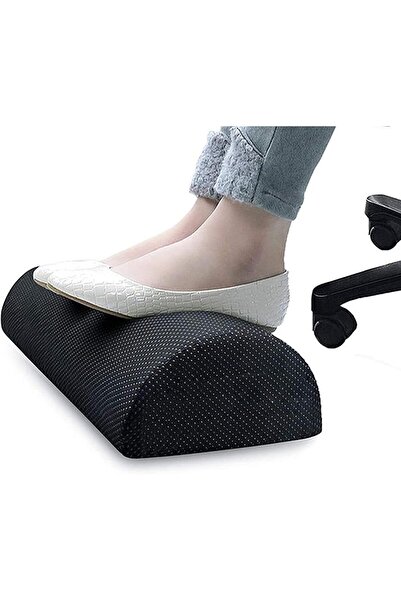 SULFAR Under-Desk Footrest — Comfortable Padded Half-Cylinder Angled Footrest