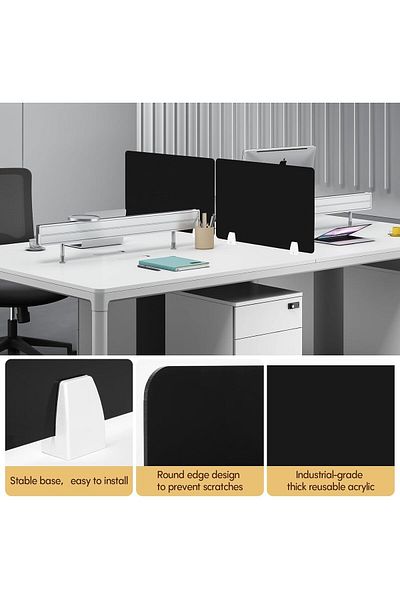 Generic NALACAL Desk Dividers Office Partitions, Privacy Desk Panel Acrylic Shield with Clamps for Offices
