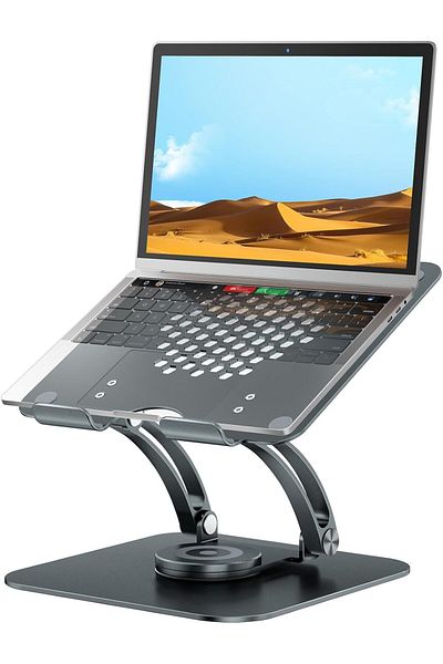 Generic Tounee Adjustable Laptop Stand for Desk, Ergonomic Laptop Holder with 360° Rotating Base, Portable