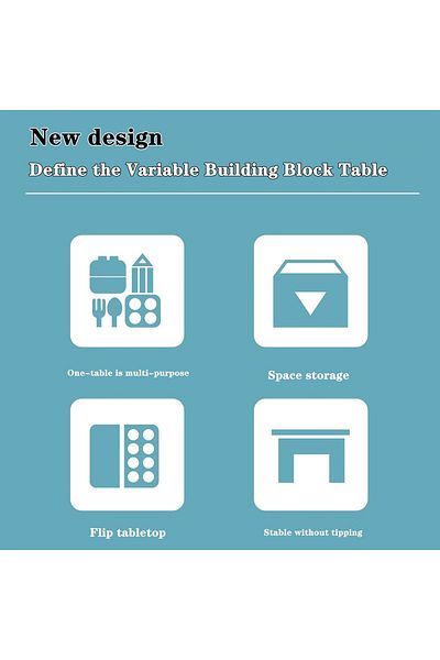 Generic N/M All-in-One Multi Activity Building Block Table Set Includes 1 Chair 4 Storage Boxes 4 Raised Le