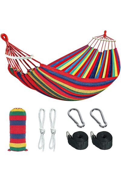 ELECDON Camping Hammock Extra Large Canvas Cotton Hanging Hammock Hold 450lbs...