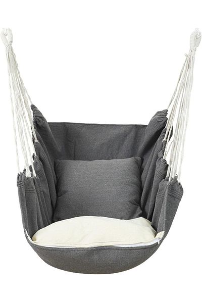 Generic Uand home Hammock Chair Hanging Rope Swing, Bedroom Swing Chair, Max 180KG, Hanging Chair With Cush
