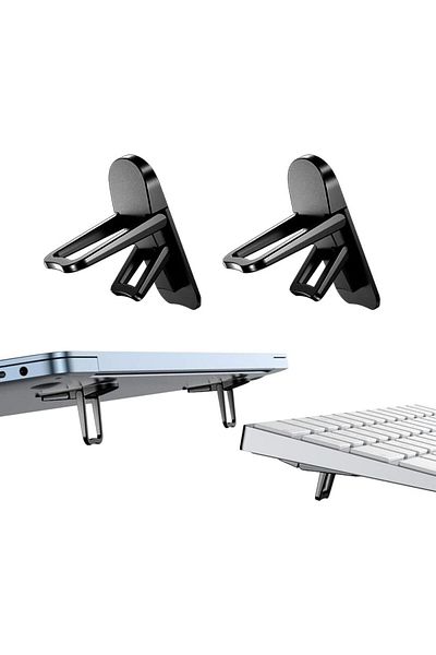 Generic NALACAL Mini Foldable Laptop Stand, Self-Adhesive Portable Invisible Computer Keyboard Riser, Adjus