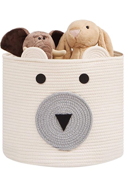 Generic Cotton Rope Basket, Baby Hamper, Cute Bear Storage Bin, Woven Laundry...