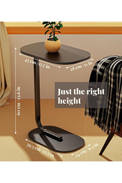 Generic In Zone C-Shaped Side Table, Side Table for Small Spaces, Living Room, Bedroom