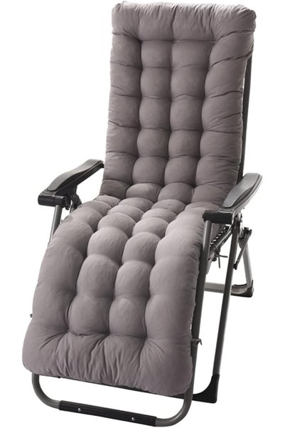 Generic Premium Tufted Patio Chaise Lounger Cushion Set - Non-Skid Slip Backe...