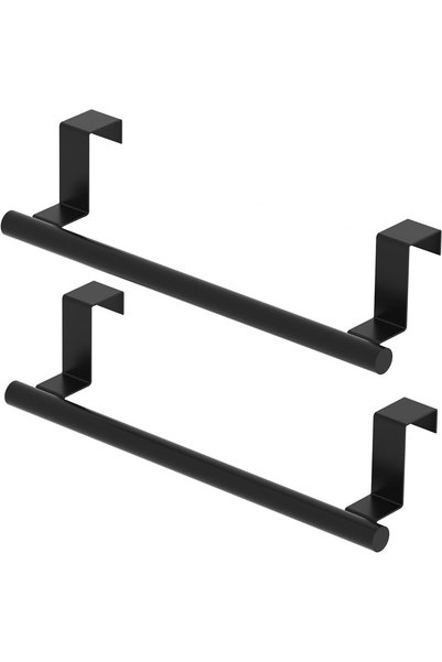 Generic 2 Pcs Towel Bar, Stainless Steel, Matte Black