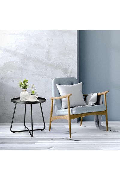 Generic TRASSLE Outdoor Side Tables, Weather Resistant Steel Patio Side Table, Small Round Outdoor End Tabl