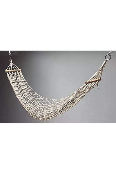 Generic Goodern Hammock Travel Camping Hammock White Outdoor Mesh Cotton Rope Swing Hammock Hanging On The