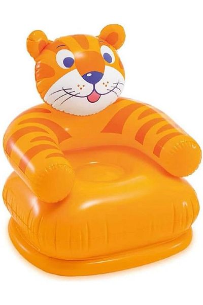 Generic Marah toys Inflatable Tiger Chair for Kids, Orange, 76 x 58 x 58 cm