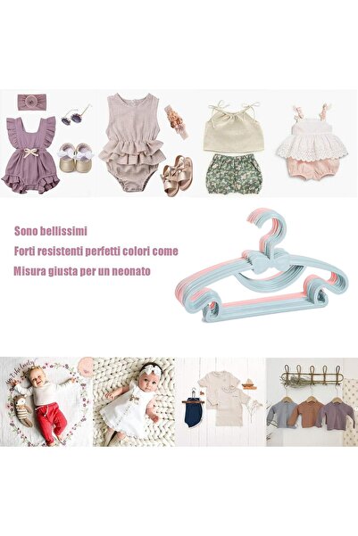 Generic TIKHOME Children's Clothing Hangers, 20 Pieces, Non-Slip Baby Hangers with Hook, Blue