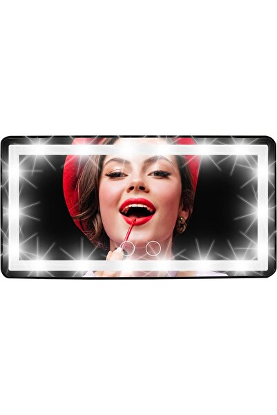 Generic Eveco Rechargeable LED Light Mirror for All Car (White) (Black)