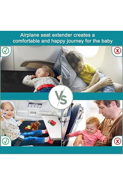 Generic Toddler Airplane Bed, Kids Airplane Seat Extender Travel Bed, Baby Portable Plane Bed Foot Rest for