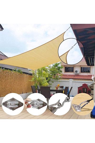 Generic Khazna Shade Sail Hardware Kit, 5", for Triangular Rectangular Shade Sail Installation, 304 Grade S