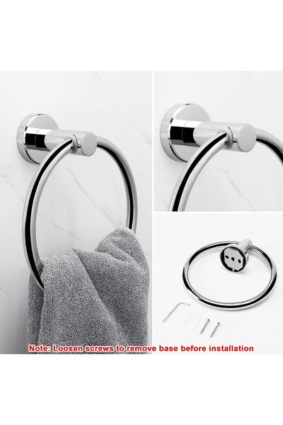 NearMoon Chrome Finish Bathroom Towel Ring – Thick Stainless Steel Wall-Mounted Round Towel Holder